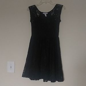 Black Lace Skater Dress, Sz S